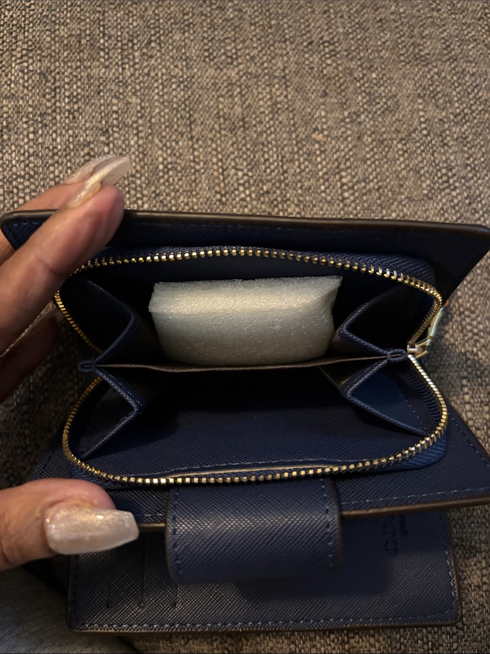 Coach Navy Blue Cherry Print Wallet - Picture 4 of 4